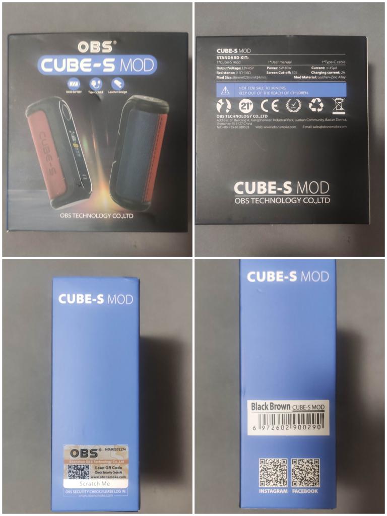 Obs cube-s box mod 80w - Box Mods 