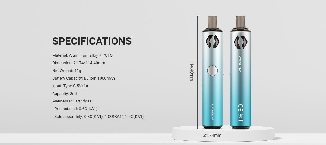 Vapefly manners r pod kit - Micro, mini, pod, eGo, e-cigars 